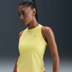 Nike Women's Swift Dri-FIT Running Tank Top (712 - Light Zitron/Reflective Silver) -Shoes Fashion Store AURORA HQ0620 712 PHSYMG01 2000