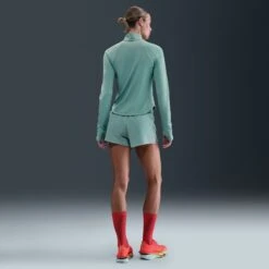 Nike Women's Swift Dri-FIT Mid-Rise 2.5" Brief-Lined Running Shorts (017 - Cannon/Reflective Silver) -Shoes Fashion Store AURORA HQ0638 017 PHSBMG01 2000