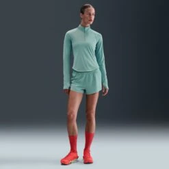 Nike Women's Swift Dri-FIT Mid-Rise 2.5" Brief-Lined Running Shorts (017 - Cannon/Reflective Silver) -Shoes Fashion Store AURORA HQ0638 017 PHSFMG01 2000