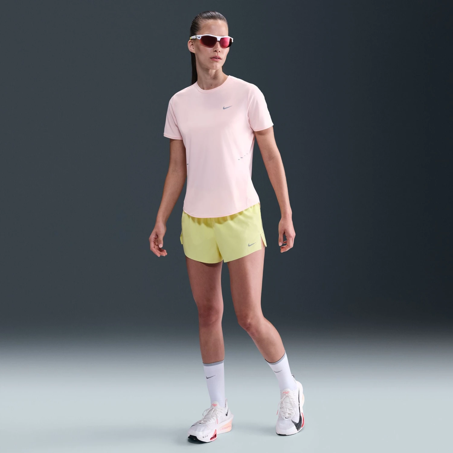 Nike Women's Swift Dri-FIT Mid-Rise 2.5" Brief-Lined Running Shorts (712 - Light Zitron/Reflective Silver) 8 Nike Women's Swift Dri-FIT Mid-Rise 2.5" Brief-Lined Running Shorts (712 - Light Zitron/Reflective Silver) - Image 8