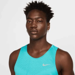 Nike Men's Stride Dri-FIT ADV Running Tank Top (345 - Dusty Cactus/Reflective Silver) -Shoes Fashion Store AURORA HV5210 345 PHSYM001 2000