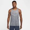 Nike Men's Stride Dri-FIT ADV Running Tank Top (437 - Thunder Blue/Heather/Reflective Silver)