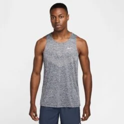 Nike Men's Stride Dri-FIT ADV Running Tank Top (437 - Thunder Blue/Heather/Reflective Silver)