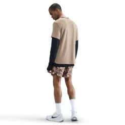 Nike Men's Dri-FIT 7" Brief-Lined Printed Running Shorts (011 - Black/White/Hemp/Reflective Silver) -Shoes Fashion Store AURORA IH4512 011 PHSBM001 2000