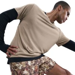 Nike Men's Dri-FIT 7" Brief-Lined Printed Running Shorts (011 - Black/White/Hemp/Reflective Silver) -Shoes Fashion Store AURORA IH4512 011 PHSYM003 2000