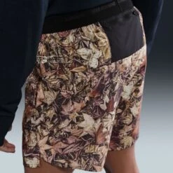 Nike Men's Dri-FIT 7" Brief-Lined Printed Running Shorts (011 - Black/White/Hemp/Reflective Silver) -Shoes Fashion Store AURORA IH4512 011 PHSYMG02 2000