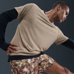 Nike Men's Dri-FIT 7" Brief-Lined Printed Running Shorts (011 - Black/White/Hemp/Reflective Silver) -Shoes Fashion Store AURORA IH4512 011 PHSYMG03 2000