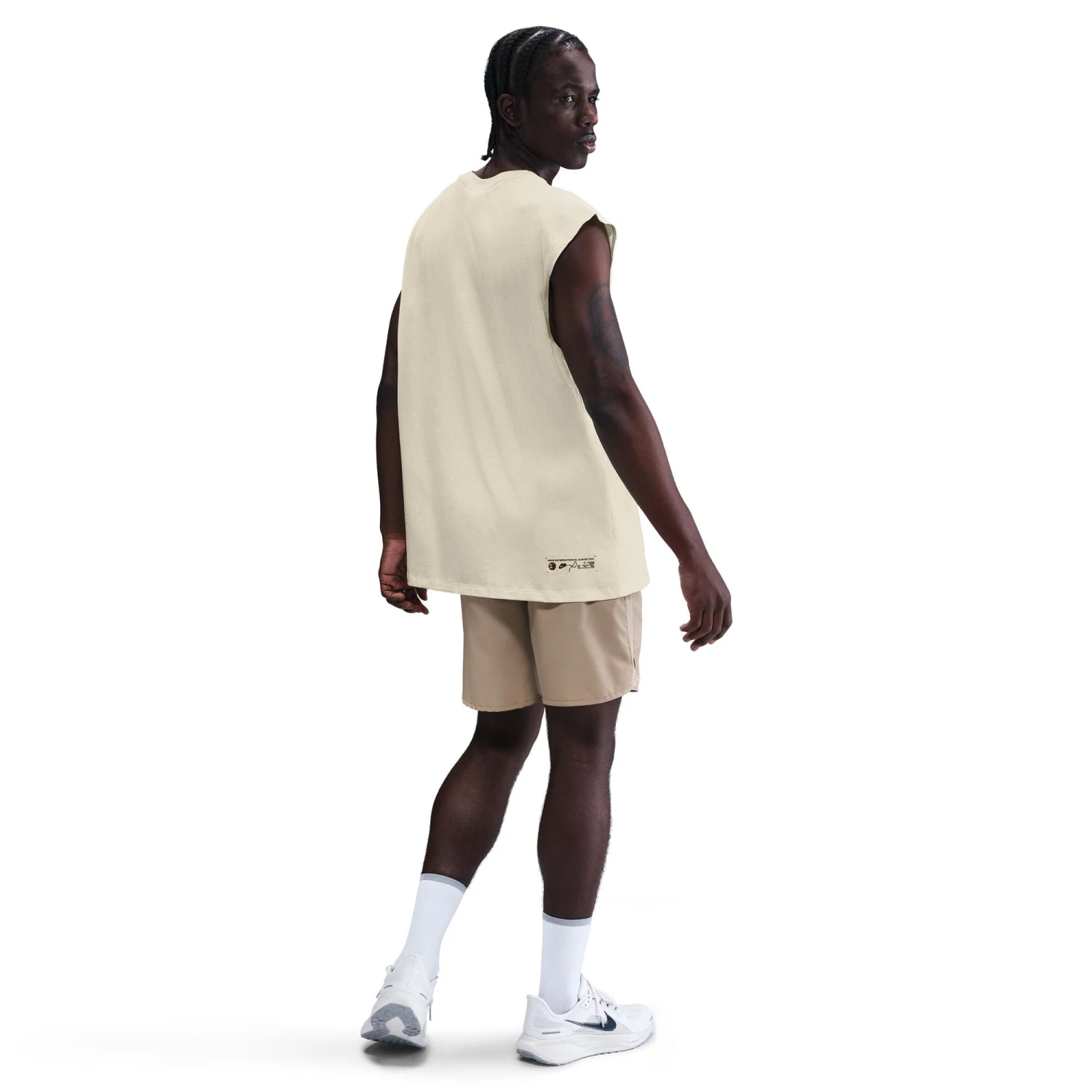 Nike Men's Sleeveless Running T-Shirt (113 - Coconut Milk) 2 Nike Men's Sleeveless Running T-Shirt (113 - Coconut Milk) - Image 2