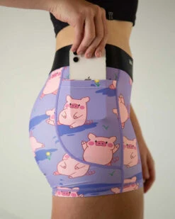 Women's Piggies 3" Compression Shorts -Shoes Fashion Store ChicknLegs womens 3 inch compression spandex shorts side pockets piggies right side view close up 460x fbc1f48a 2428 4829 8833 acb49124ac95