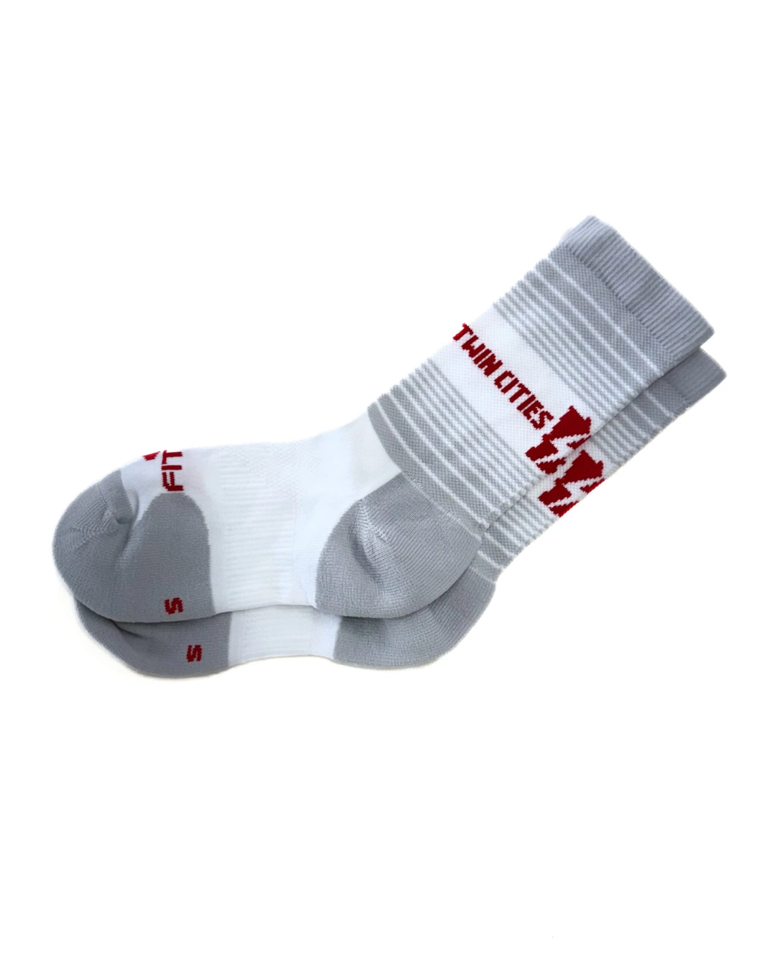 TCRC Custom Crew Socks (Grey/Red) 2 TCRC Custom Crew Socks (Grey/Red) - Image 2