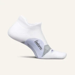 Feetures Elite Light Cushion No Show Tab (White Lilatech)