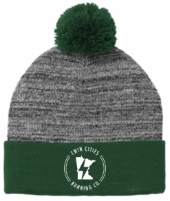 TCRC Heather Pom Beanie (Forest Green/Grey Heather)