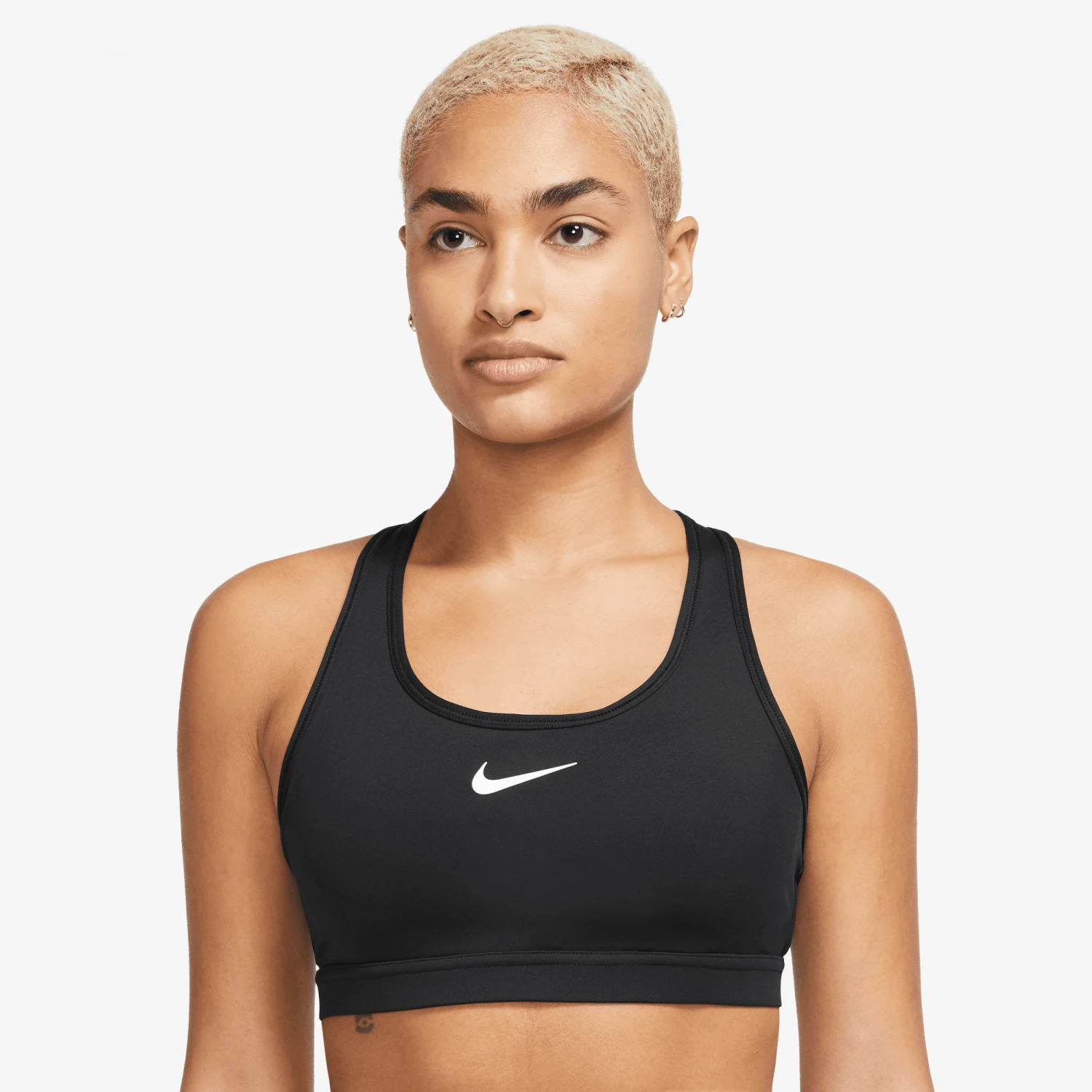 Nike Women’s Swoosh Medium Support Sports Bra (010 - Black/White)