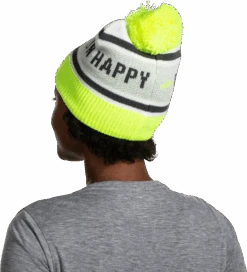 BROOKS Unisex Heritage Pom Beanie (143 - Run Happy White) -Shoes Fashion Store IMG 4281