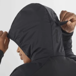 Salomon Women's Light Shell Jacket (Deep Black) -Shoes Fashion Store LC2155200 4 MOD lightshelljkt deepblack hoodadjuster w