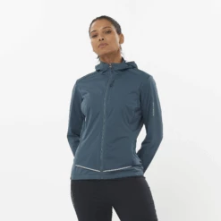Salomon Women's Light Shell Jacket (Midnight Navy) -Shoes Fashion Store LC2267800 0 MOD lightshelljkt midnightnavy run w