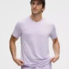 Lululemon Men's License To Train Short-Sleeve Shirt (Heathered Lavender Frost)