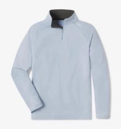 Men's Interlock Quarter Zip (Sky Blue) -Shoes Fashion Store LUXBREAK HALF ZIP PULLOVER SKY BLUE 1