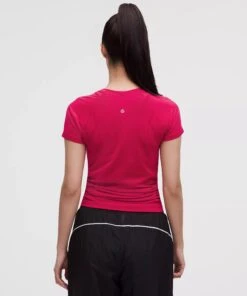 Lululemon Women's Swiftly Tech Short-Sleeve Shirt 2.0 *Hip Length (Pink Dragonfruit) 7 Lululemon Women's Swiftly Tech Short-Sleeve Shirt 2.0 *Hip Length (Pink Dragonfruit) -Shoes Fashion Store LW3DFMS 070720 3