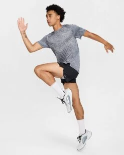 Nike Men's Stride Dri-FIT ADV Short-Sleeve Running Top (437 - Thunder Blue/Heather/Reflective Silver) -Shoes Fashion Store M NK DFADV STRIDE SS TOP 795d6dd9 1d3c 47af 9ff6 ded0a2ccfd35