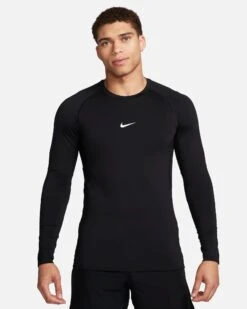Nike Men's Dri-FIT Slim Long-Sleeve Fitness Top (010 - Black/White)