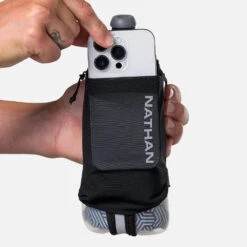 Nathan SpeedDraw 2 Insulated Flask 18oz (Black/Reflective Silver) -Shoes Fashion Store NS70760 00010 SpeedDraw2 18ozInsulFlask onBody 4 1000x f3796ae9 bd5e 4edb 9df8 f4dba6c98a37