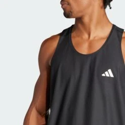 ADIDAS Men's OTR Base Tank (Black) 8 ADIDAS Men's OTR Base Tank (Black) -Shoes Fashion Store Own The Run Tank Top Black IN1499 41 detail