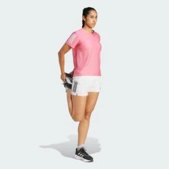 ADIDAS Women's OTR Base Tee (Pink Fusion) -Shoes Fashion Store Own The Run Tee Pink JD6430 25 model