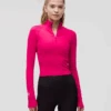 Lululemon Women's It's Rulu Run Cropped Half Zip (Passionate)