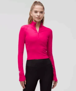 Lululemon Women's It's Rulu Run Cropped Half Zip (Passionate)