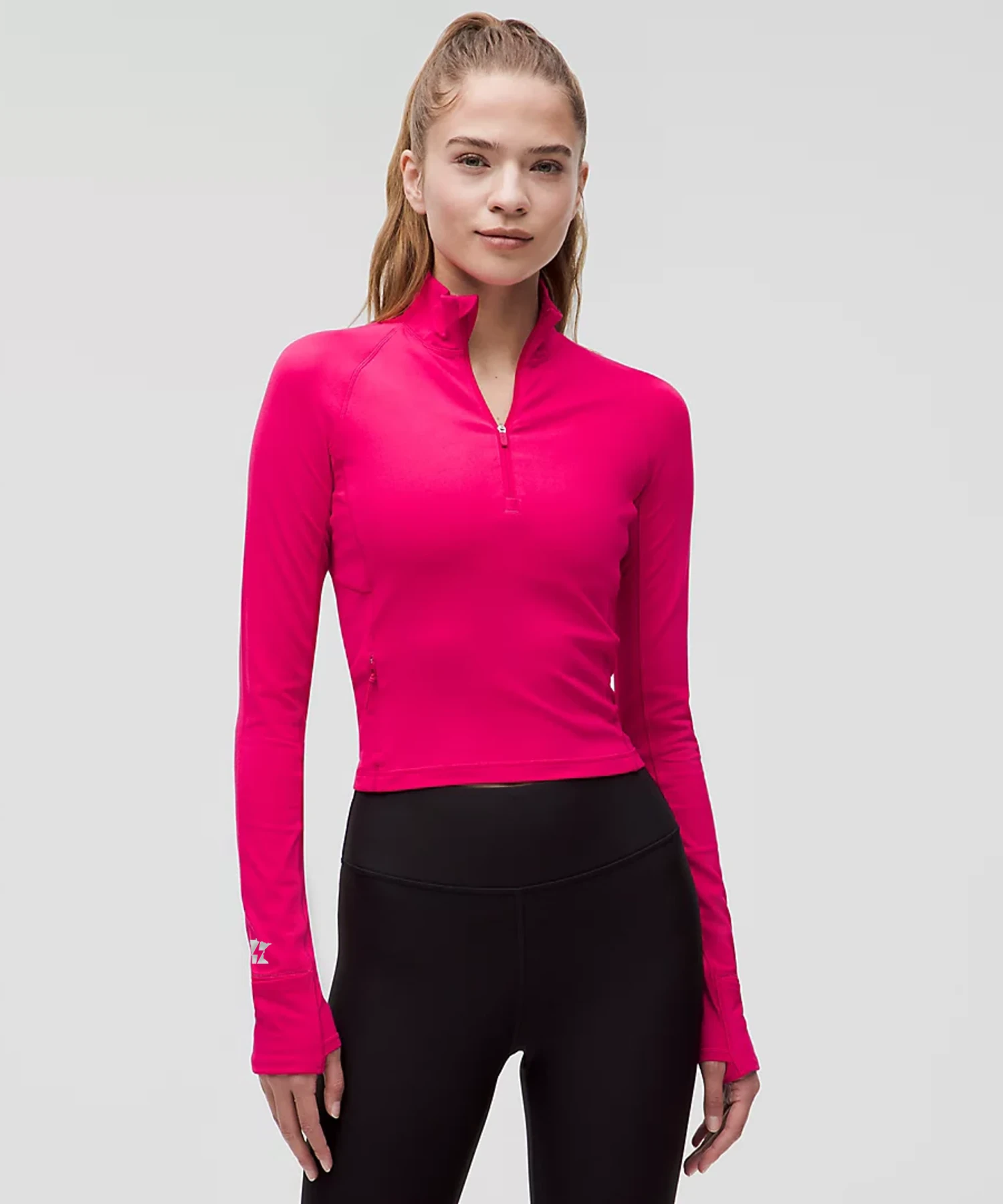 Lululemon Women's It's Rulu Run Cropped Half Zip (Passionate) 1 Lululemon Women's It's Rulu Run Cropped Half Zip (Passionate)