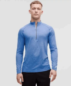 Lululemon Men's Metal Vent Tech Half Zip (Cerulean Blue/Blue Willow)