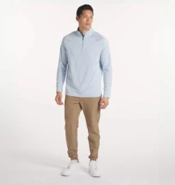 Men's Interlock Quarter Zip (Sky Blue) -Shoes Fashion Store SS24 28