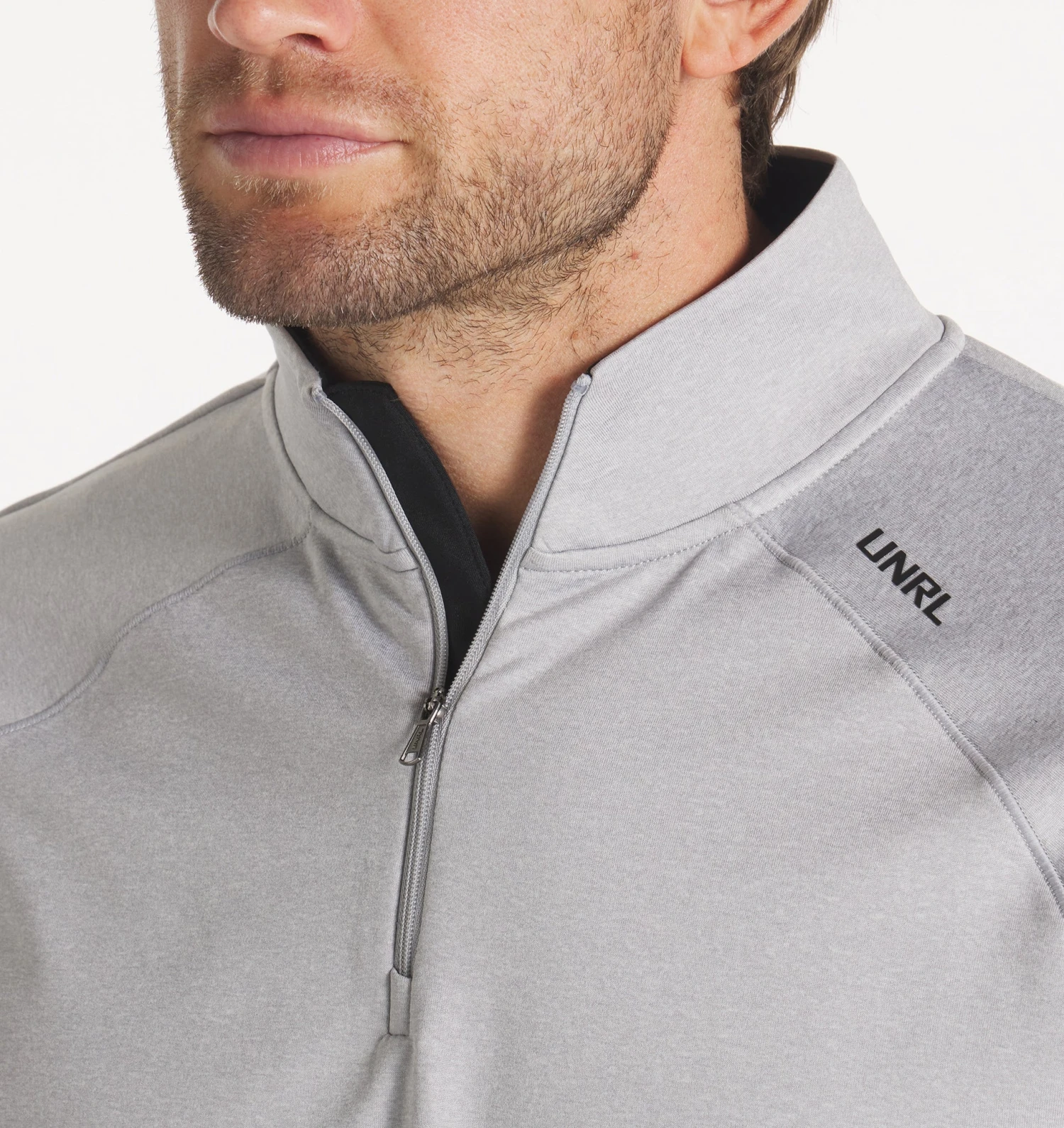 Men's Interlock Quarter Zip (Heather Gray) 2 Men's Interlock Quarter Zip (Heather Gray) - Image 2