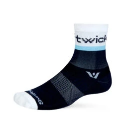ASPIRE Mid-Crew Running Sock (Euro Stripe Navy Blue)