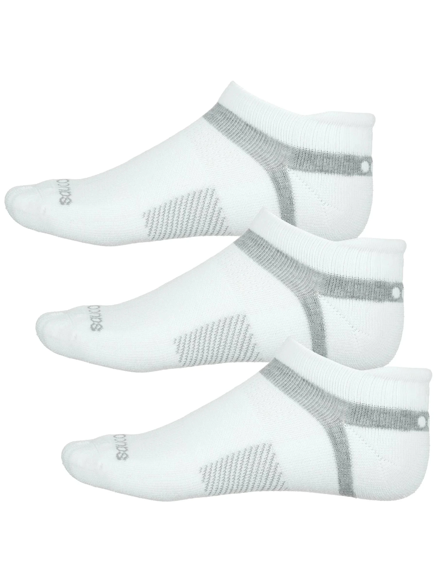 Saucony Inferno Cushion No Show Socks 3-Pack (101 - White) 1 Saucony Inferno Cushion No Show Socks 3-Pack (101 - White)